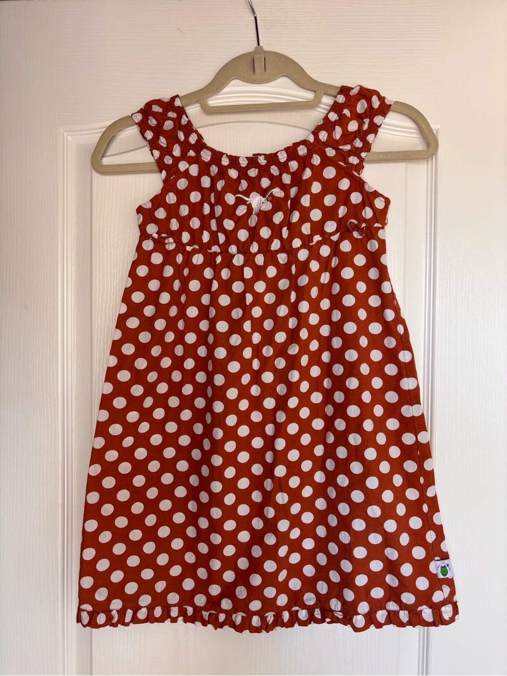 Texas longhorns girls youth dress size 6x Sara Lynn togs polka dot NCAA orange